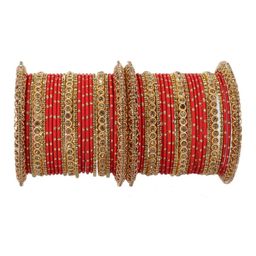 NMII Set Of 46 Gold-Plated Zircon-Studded Chuda Bangles-30