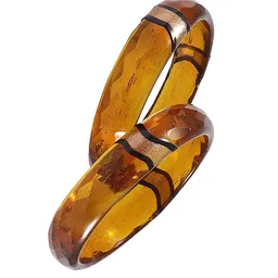 NMII Set Of 2 Glossy Finish Glass Bangles-48