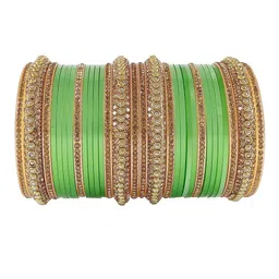 NMII Set Of 30 Zircon Studded Glossy Finished Chuda Bangles-image-1