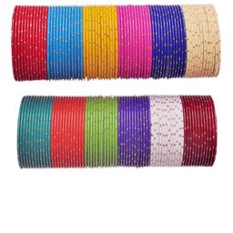 Jewar Mandi Set Of 2 Gold-Plated Meena Worked Bangle Set-23