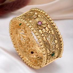 Peora Gold-Plated Stone-Studded Bangle-image-61
