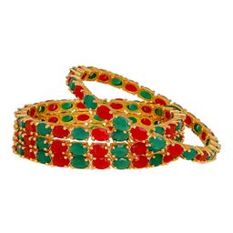 The Pari Set Of 4 Gold-Plated AD-Studded Bangles-22