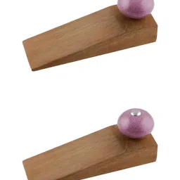 Indianshelf Brown & Purple 2 Pieces Wooden Crackle Door Stoppers-37