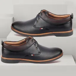 FAUSTO Men Textured Round Toe Lace-Up Formal Derbys-picture-8