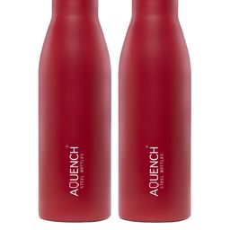 AQUENCH Red 2 Pieces Stainless Steel Water Bottles 1L-image-81