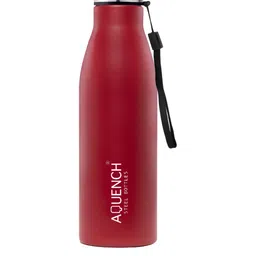 AQUENCH Red Single Stainless Steel Solid Water Bottle 1L-17