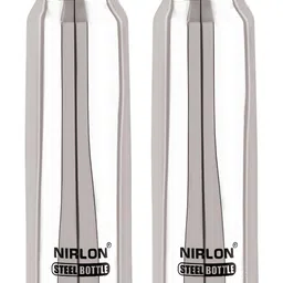 NIRLON Silver-Toned 2 Pieces Stainless Steel Solid Water Bottle 1 L-image-90