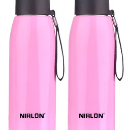 NIRLON Pink & Black 2 Pieces Stainless Steel Water Bottle 750 ml-image-98