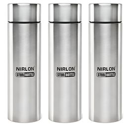 NIRLON Silver-Toned 3 Pieces Stainless Steel Water Bottle 1 L Each-image-50