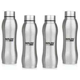 NIRLON Silver-Toned 4 Pieces Stainless Steel Water Bottle 1 L-17