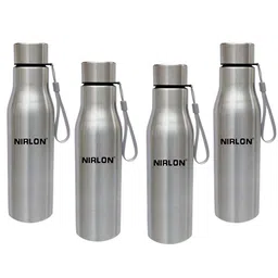 NIRLON Silver-Toned 4 Pieces Stainless Steel Single Wall Water Bottle 1l-16