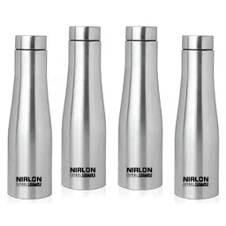 NIRLON Silver-Toned 4 Pieces Stainless Steel Solid Water Bottles 1 L-18