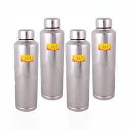 Shivshakti Arts Silver Toned 4 Pieces Copper Water Bottle 1 Ltr-12