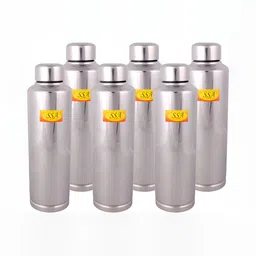 Shivshakti Arts Silver-Toned Set of 6 Copper Solid Water Bottle-10