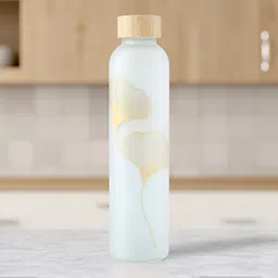 The Better Home Gold-Toned Floral Printed Single Wall Vaccum Glass Water Bottle-image-27