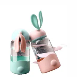 WELOUR Green & Green 2 Pieces Glass Solid Water Bottle-27
