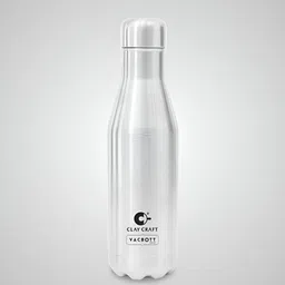 CLAY CRAFT Silver-Toned Black Brand Logo Single Wall Water Bottle 500ml-14