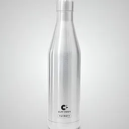 CLAY CRAFT Silver-Toned Black Brand Logo Single Wall Water Bottle 1l-image-42