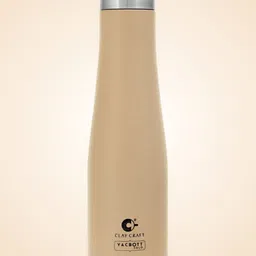 CLAY CRAFT Beige & Silver-Toned Brand Logo Single Wall Water Bottle 1l-image-7