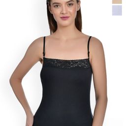 Aimly Pack Of 3 Cotton Adjustable Strap Lace Camisole-image-44