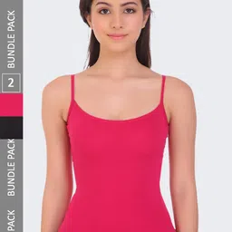 POOJA RAGENEE Pack of 2 Pure Cotton Non Padded Camisole-image-35