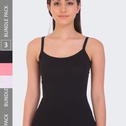 POOJA RAGENEE Pack of 3 Pure Cotton Non Padded Camisole-image-40