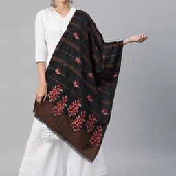Sangria Woven Design Winter Pashmina Stole-43