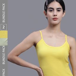 FBAR Pack Of 2 U-Neck Pure Cotton Bio Wash Camisoles-image-91