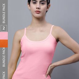 FBAR Pack Of 2 U-Neck Pure Cotton Bio Wash Camisoles-image-86