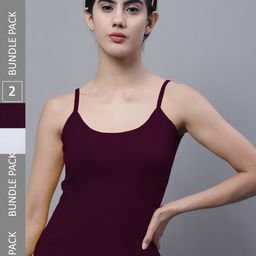 FBAR Pack Of 2 Shoulder Straps Skin Friendly Bio Wash Cotton Camisoles-image-28