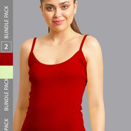 FBAR Pack Of 2 Non-Padded Pure Cotton Bio Wash Camisoles-image-88