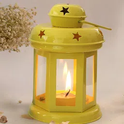 eCraftIndia Yellow Lantern Tealight Candle Holder-image-98