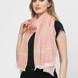 Arrabi Women Striped Cotton Stole-43