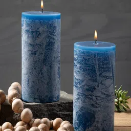 Aromatic Fables 2-Pcs Blue Pineapple Scented Pillar Candles-19