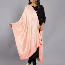 HANDICRAFT PALACE Floral Woven Design Wool Shawl-36