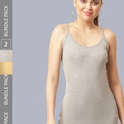 FBAR Pack Of 2 Cotton Sleeveless Long Camisole-image-64