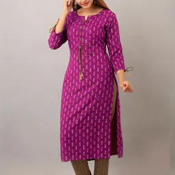 ftDiva Ethnic Motifs Printed Straight Kurta-picture-7