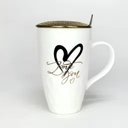 Giftii White & Black Printed Ceramic Glossy Mugs 350 ML-image-27