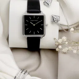 JOKER & WITCH Women Black & Silver-Toned Power Love Triangle Watch Gift Set - JWLT357-image-1