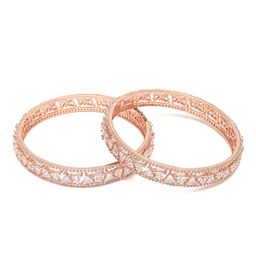 YouBella Set of 2 Gold-Plated White Stone-Studded Bangles image 4