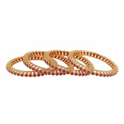 Adwitiya Collection Set Of 2 Gold-Plated & Stone-Studded Bangles image 5
