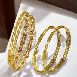 AARTISAI Set Of 4 Gold-Plated Stone-Studded Bangles image 4