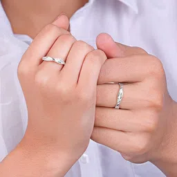 GIVA Unisex Set Of 2 Rhodium-Plated 925 Sterling Silver Cubic Zirconia Finger Ring image 4