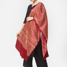 Dupatta Bazaar Red & Beige Printed Block Print Dupatta image 5