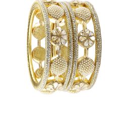 ZULKA Pack of 6 Zircon Diamond & Kundan Stones Bangles image 3