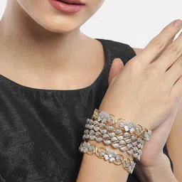 Anouk Set Of 4 Gold-Plated Stone Studded Bangles image 3