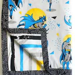 Silverlinen Kids Blue & Black Cartoon Characters AC Room 110 GSM Cotton Single Bed Blanket-image-79