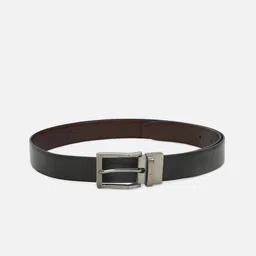 Louis Philippe Men Black Textured Leather Reversible Belt-image-29