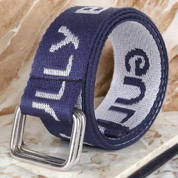 Roadster Men Blue Typography Printed D-Ring Buckle Belt-32