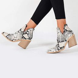 LULU & SKY Women Animal Printed Block Heeled Boots-23